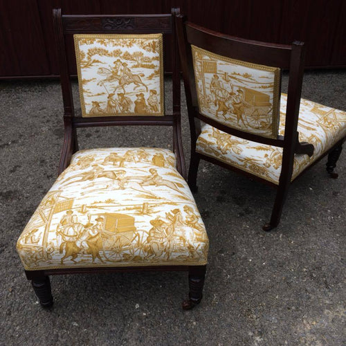 A pair of GP & J Baker Occasional chairs,  newly refurbished.